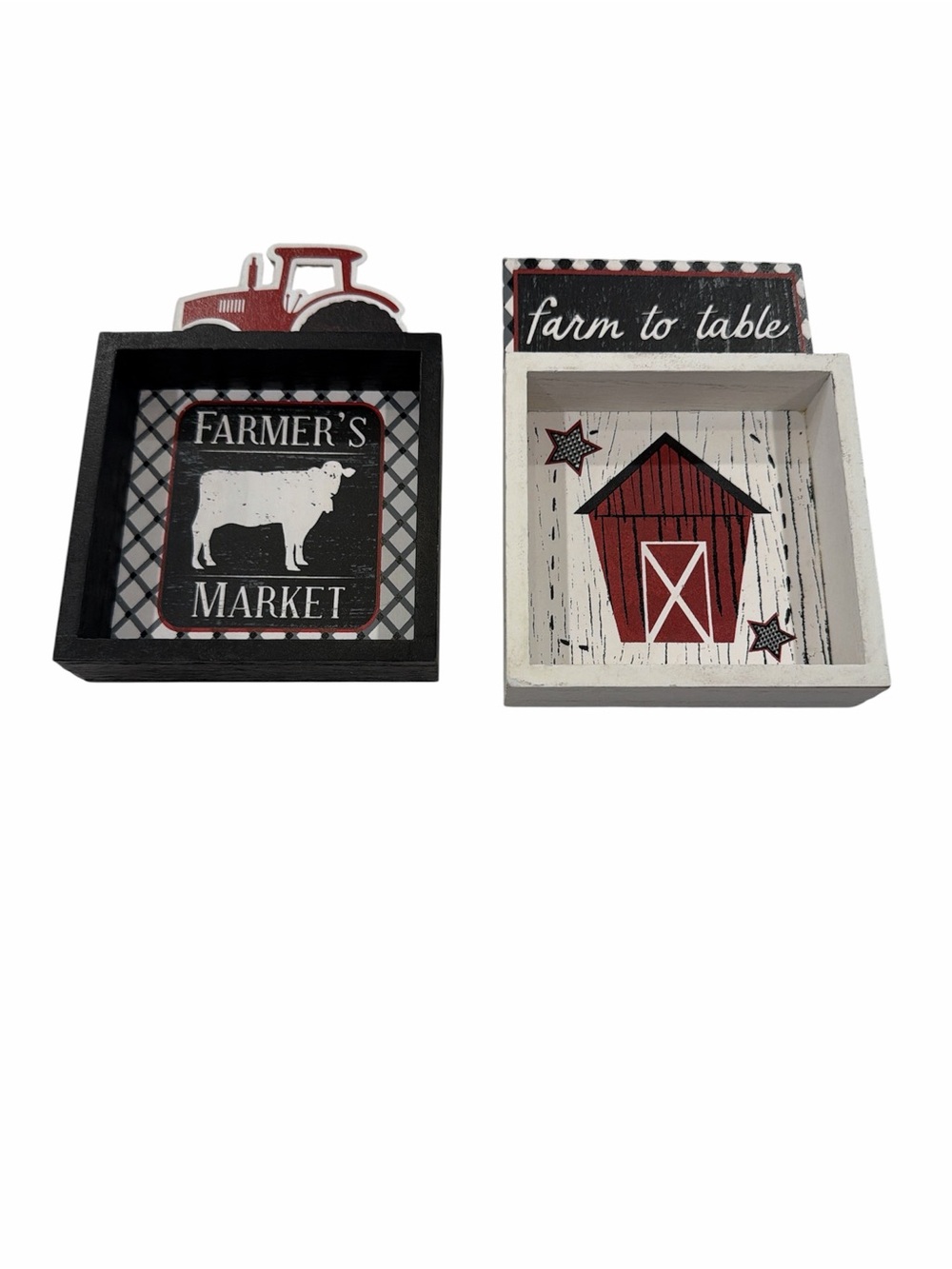 Farmhouse Art - Red Barn & Farmer's Market